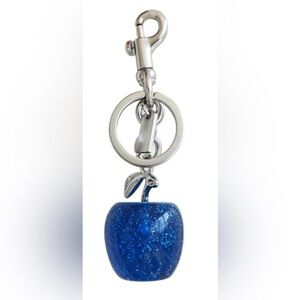 Blue Glitter Apple Key Holder